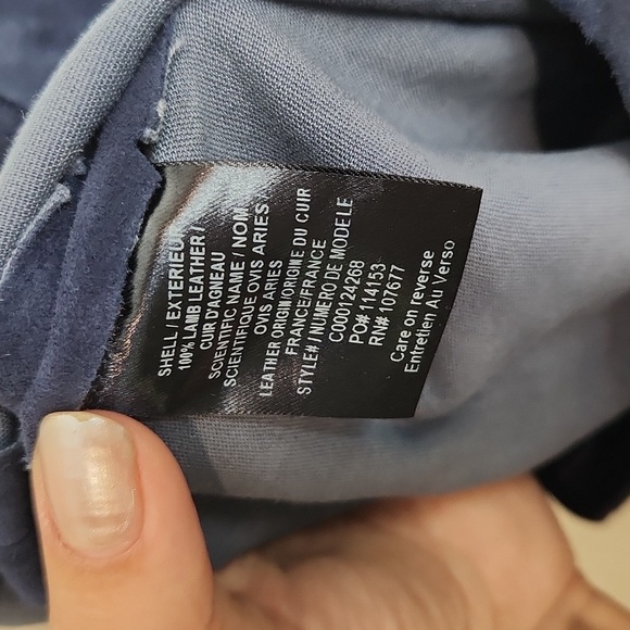 Alice+ Olivia Lambskin Blue Suede Zip Front Skinny Pants Size 00 Women - Picture 10 of 12